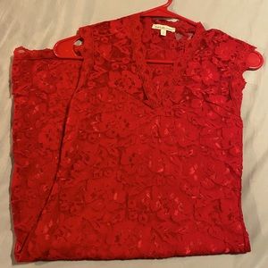 Red lace dress